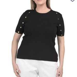 ANNE KLEIN Black Knit Top-NWT-size 3X